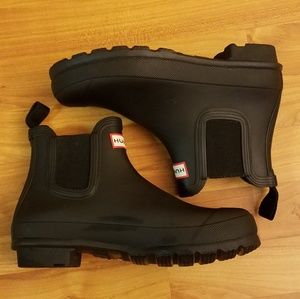 Hunter Black Chelsea Boots Like New w/Teal Liners